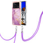 Electroplating Marble Dual-side IMD Phone Case with Lanyard, For Xiaomi Redmi Note 11T Pro / Note 11T Pro+, For Xiaomi Poco M4 Pro 4G, For Xiaomi Poco X4 Pro 5G