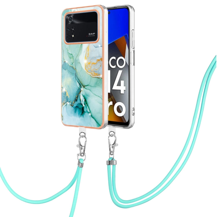 Electroplating Marble Dual-side IMD Phone Case with Lanyard, For Xiaomi Redmi Note 11T Pro / Note 11T Pro+, For Xiaomi Poco M4 Pro 4G, For Xiaomi Poco X4 Pro 5G