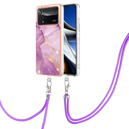 Electroplating Marble Dual-side IMD Phone Case with Lanyard, For Xiaomi Redmi Note 11T Pro / Note 11T Pro+, For Xiaomi Poco M4 Pro 4G, For Xiaomi Poco X4 Pro 5G