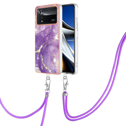 Electroplating Marble Dual-side IMD Phone Case with Lanyard, For Xiaomi Redmi Note 11T Pro / Note 11T Pro+, For Xiaomi Poco M4 Pro 4G, For Xiaomi Poco X4 Pro 5G