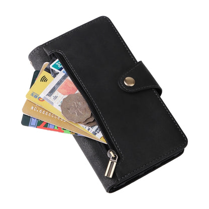 Rivet Buckle 9 Cards Three Fold Leather Phone Case