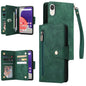 Rivet Buckle 9 Cards Three Fold Leather Phone Case