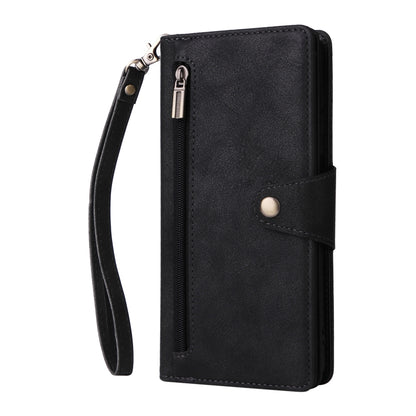 Rivet Buckle 9 Cards Three Fold Leather Phone Case, For Samsung Galaxy A14 5G, For OnePlus N300