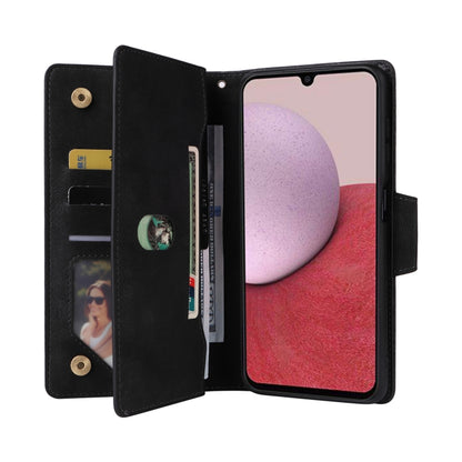 Rivet Buckle 9 Cards Three Fold Leather Phone Case, For Samsung Galaxy A14 5G, For OnePlus N300