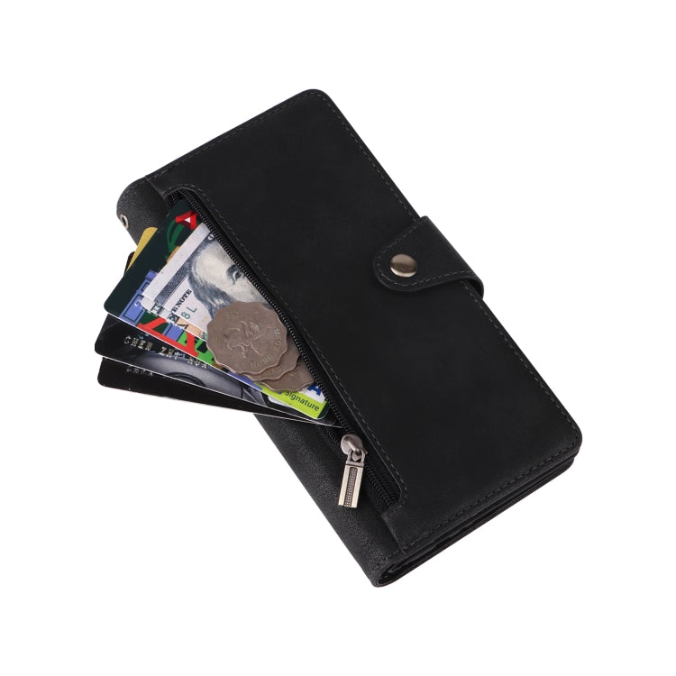 Rivet Buckle 9 Cards Three Fold Leather Phone Case, For Samsung Galaxy A14 5G, For OnePlus N300