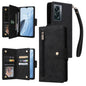 Rivet Buckle 9 Cards Three Fold Leather Phone Case