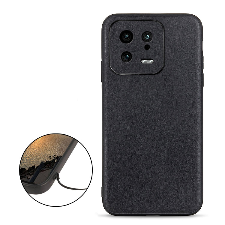 Accurate Hole Lambskin Texture Genuine Leather Phone Case