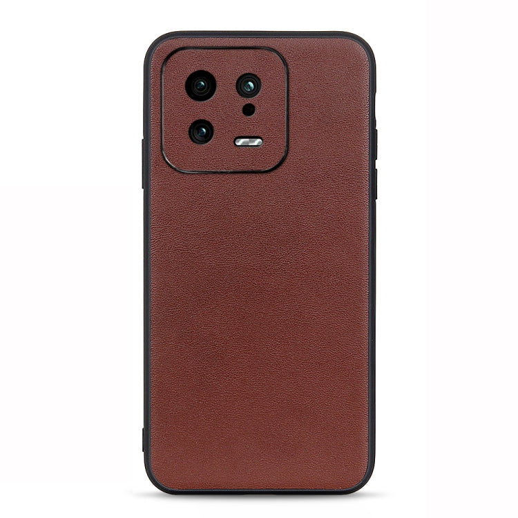 Accurate Hole Lambskin Texture Genuine Leather Phone Case