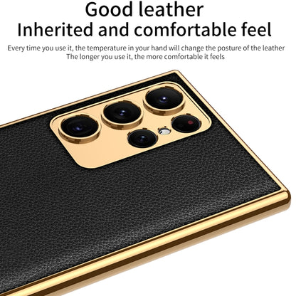 GKK Plating TPU + Leather Full Coverage Phone Case