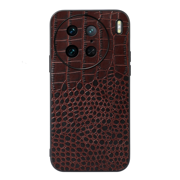 Crocodile Texture Genuine Leather Phone Case, For OPPO Reno9 / Reno9 Pro, For vivo X90 Pro
