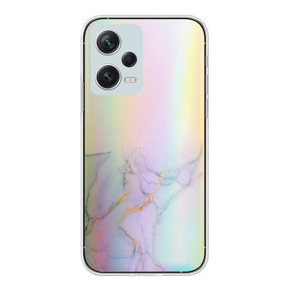 Laser Marble Pattern Clear TPU Protective Phone Case