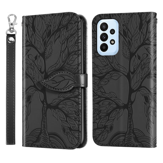 Life Tree Embossing Pattern Leather Phone Case