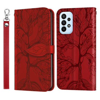Life Tree Embossing Pattern Leather Phone Case