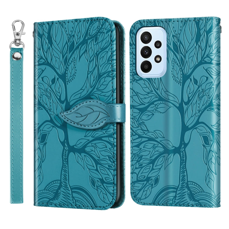 Life Tree Embossing Pattern Leather Phone Case