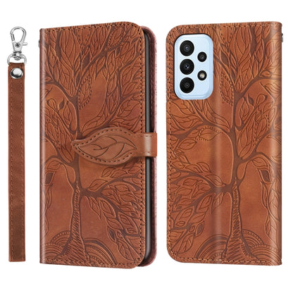 Life Tree Embossing Pattern Leather Phone Case
