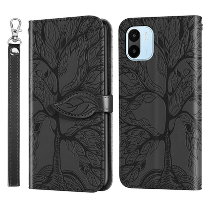 Life Tree Embossing Pattern Leather Phone Case