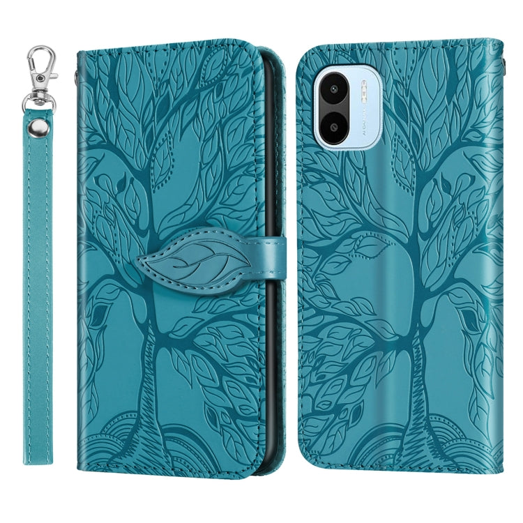 Life Tree Embossing Pattern Leather Phone Case