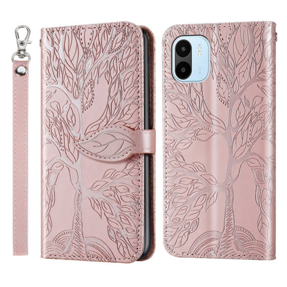 Life Tree Embossing Pattern Leather Phone Case