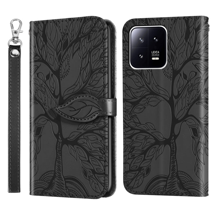 Life Tree Embossing Pattern Leather Phone Case
