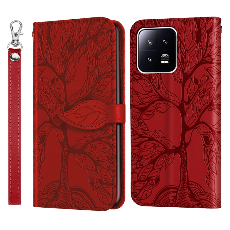Life Tree Embossing Pattern Leather Phone Case