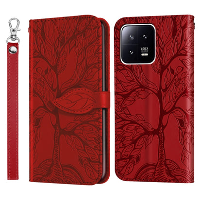 Life Tree Embossing Pattern Leather Phone Case