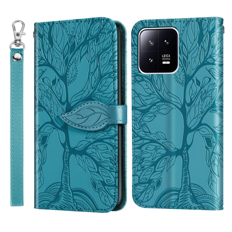 Life Tree Embossing Pattern Leather Phone Case