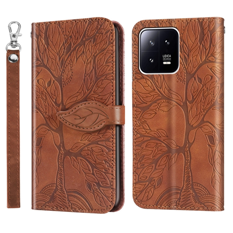Life Tree Embossing Pattern Leather Phone Case