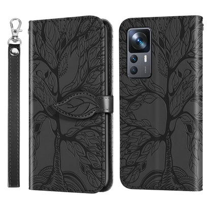 Life Tree Embossing Pattern Leather Phone Case