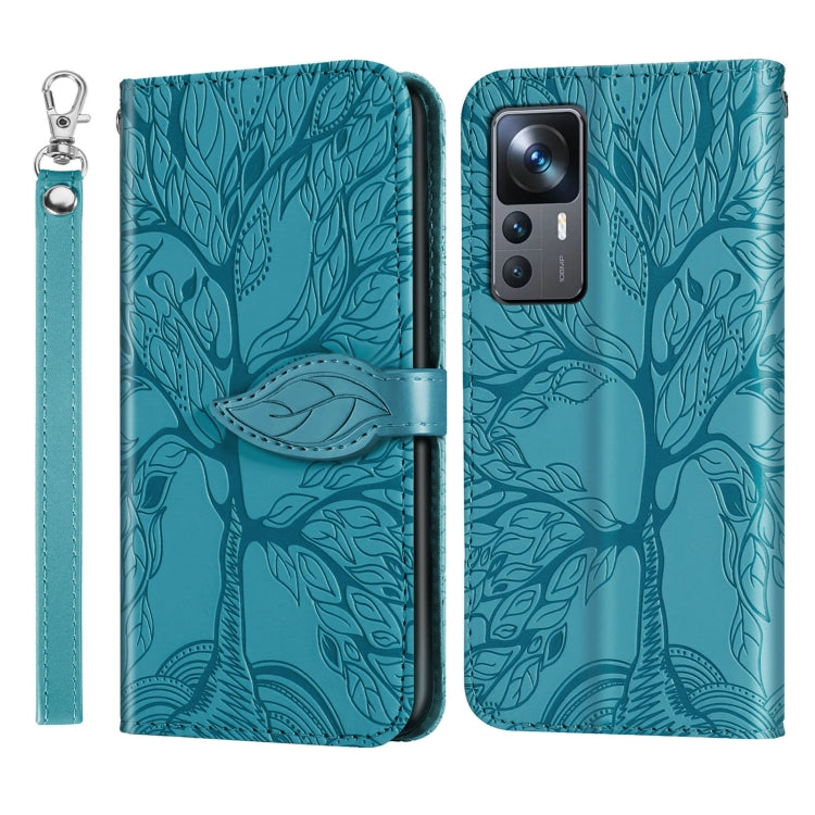 Life Tree Embossing Pattern Leather Phone Case