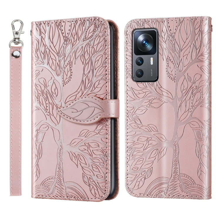 Life Tree Embossing Pattern Leather Phone Case