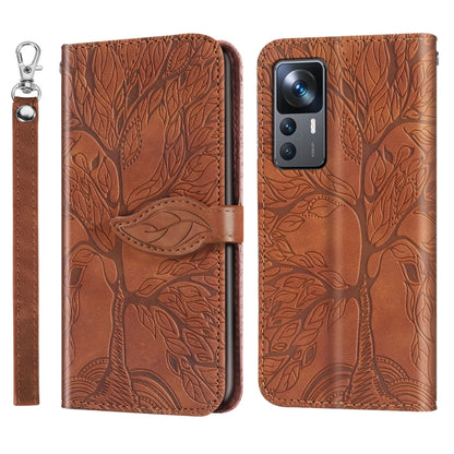 Life Tree Embossing Pattern Leather Phone Case
