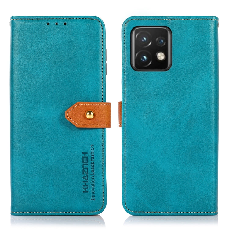 KHAZNEH Dual-color Cowhide Texture Flip Leather Phone Case