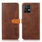 KHAZNEH Dual-color Cowhide Texture Flip Leather Phone Case