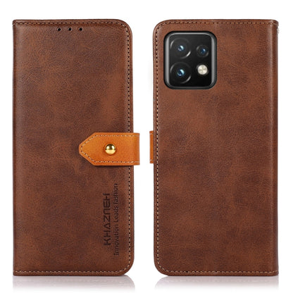 KHAZNEH Dual-color Cowhide Texture Flip Leather Phone Case, For Motorola Moto X40 Pro, For Xiaomi 13 Pro, For Xiaomi 13