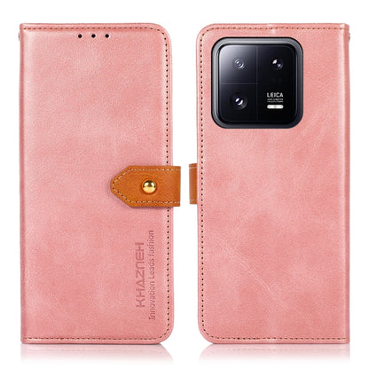 KHAZNEH Dual-color Cowhide Texture Flip Leather Phone Case