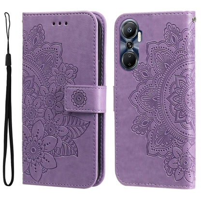 7-petal Flowers Embossing Leather Phone Case, For Infinix Hot 20 4G, For Infinix Hot 20s, For Infinix Note 12 / G96