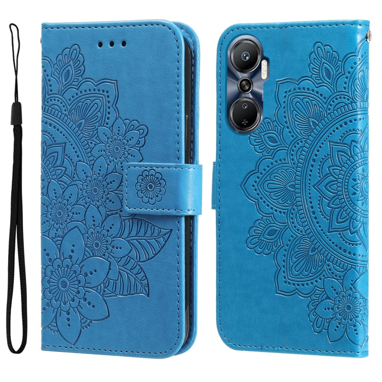 7-petal Flowers Embossing Leather Phone Case, For Infinix Hot 20 4G, For Infinix Hot 20s, For Infinix Note 12 / G96