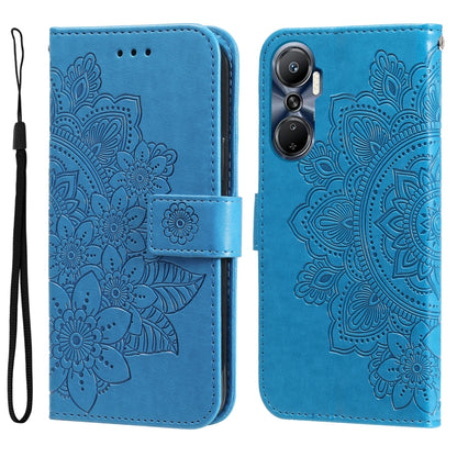 7-petal Flowers Embossing Leather Phone Case, For Infinix Hot 20 4G, For Infinix Hot 20s, For Infinix Note 12 / G96
