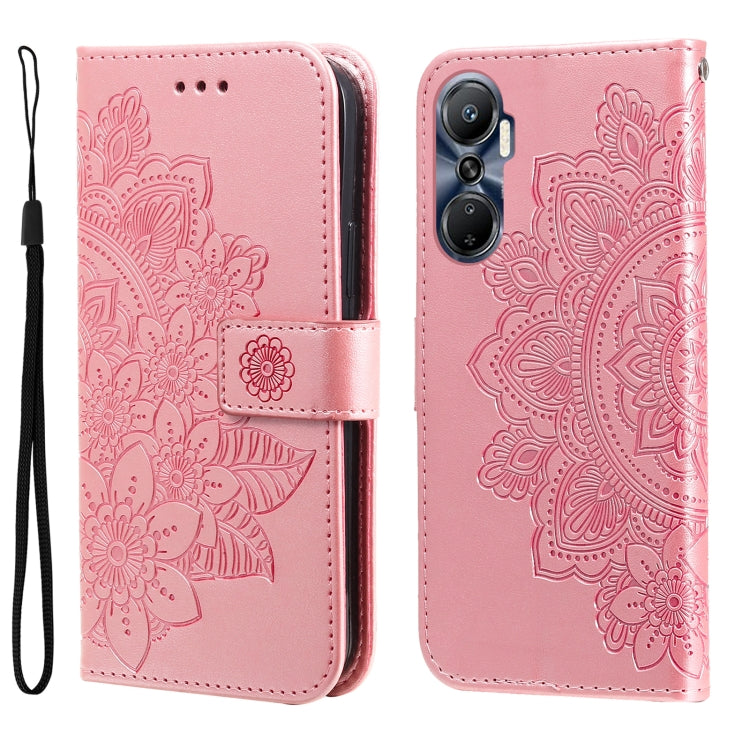 7-petal Flowers Embossing Leather Phone Case, For Infinix Hot 20 4G, For Infinix Hot 20s, For Infinix Note 12 / G96