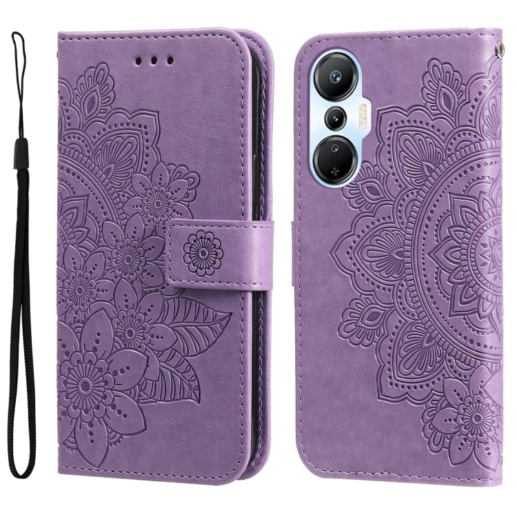 7-petal Flowers Embossing Leather Phone Case, For Infinix Hot 20 4G, For Infinix Hot 20s, For Infinix Note 12 / G96