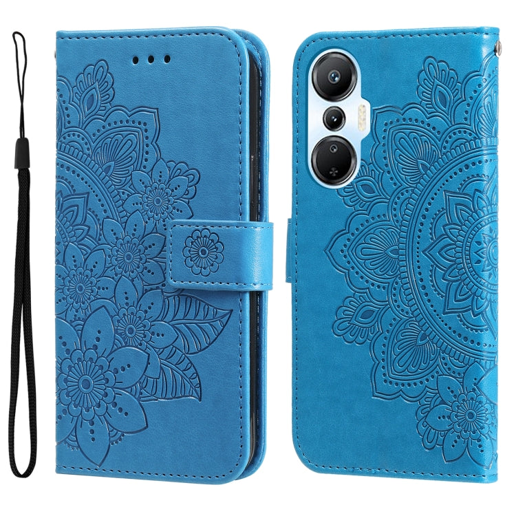 7-petal Flowers Embossing Leather Phone Case, For Infinix Hot 20 4G, For Infinix Hot 20s, For Infinix Note 12 / G96