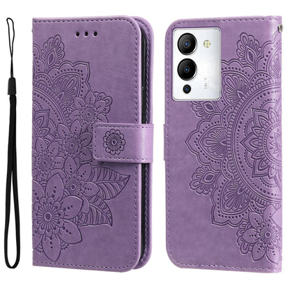 7-petal Flowers Embossing Leather Phone Case, For Infinix Hot 20 4G, For Infinix Hot 20s, For Infinix Note 12 / G96