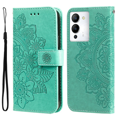 7-petal Flowers Embossing Leather Phone Case, For Infinix Hot 20 4G, For Infinix Hot 20s, For Infinix Note 12 / G96