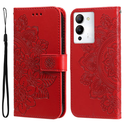 7-petal Flowers Embossing Leather Phone Case, For Infinix Hot 20 4G, For Infinix Hot 20s, For Infinix Note 12 / G96