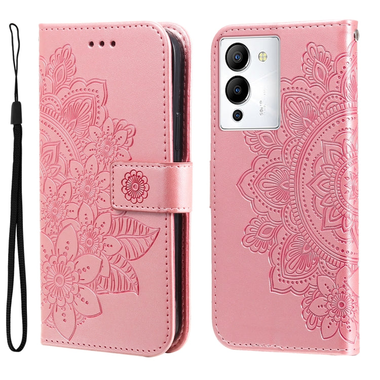 7-petal Flowers Embossing Leather Phone Case, For Infinix Hot 20 4G, For Infinix Hot 20s, For Infinix Note 12 / G96