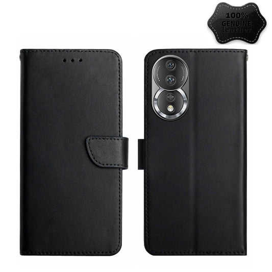 HT02 Genuine Leather Fingerprint-proof Flip Phone Case, For Honor 80, For Honor 80 Pro, For Honor 80 SE, For Motorola Moto G Play 2023, For Nokia X30, For Samsung Galaxy A34 5G, For OPPO Reno9 / Reno9 Pro, For OPPO Reno9 Pro+, For Xiaomi 13