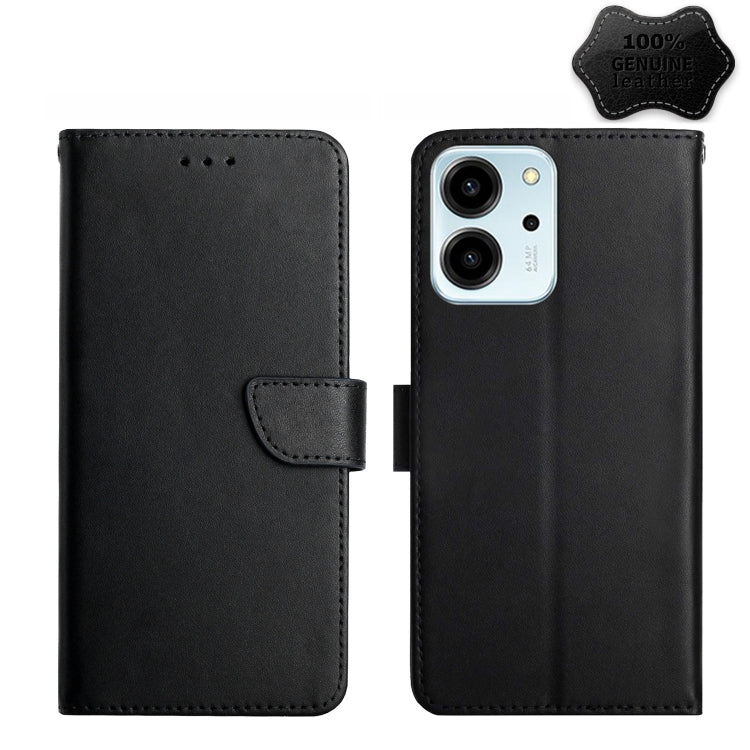 HT02 Genuine Leather Fingerprint-proof Flip Phone Case