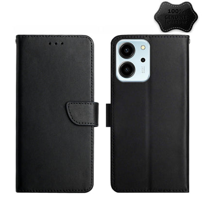 HT02 Genuine Leather Fingerprint-proof Flip Phone Case, For Honor 80, For Honor 80 Pro, For Honor 80 SE, For Motorola Moto G Play 2023, For Nokia X30, For Samsung Galaxy A34 5G, For OPPO Reno9 / Reno9 Pro, For OPPO Reno9 Pro+, For Xiaomi 13������������...