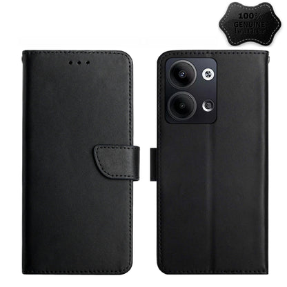 HT02 Genuine Leather Fingerprint-proof Flip Phone Case