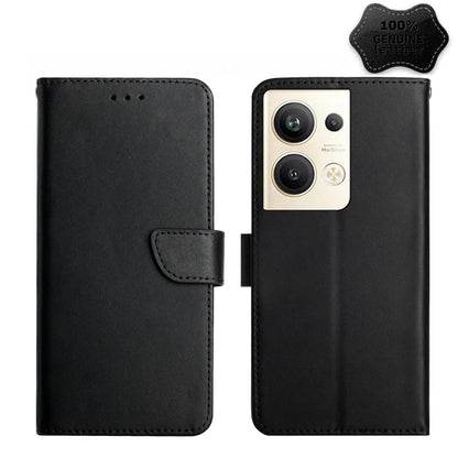 HT02 Genuine Leather Fingerprint-proof Flip Phone Case